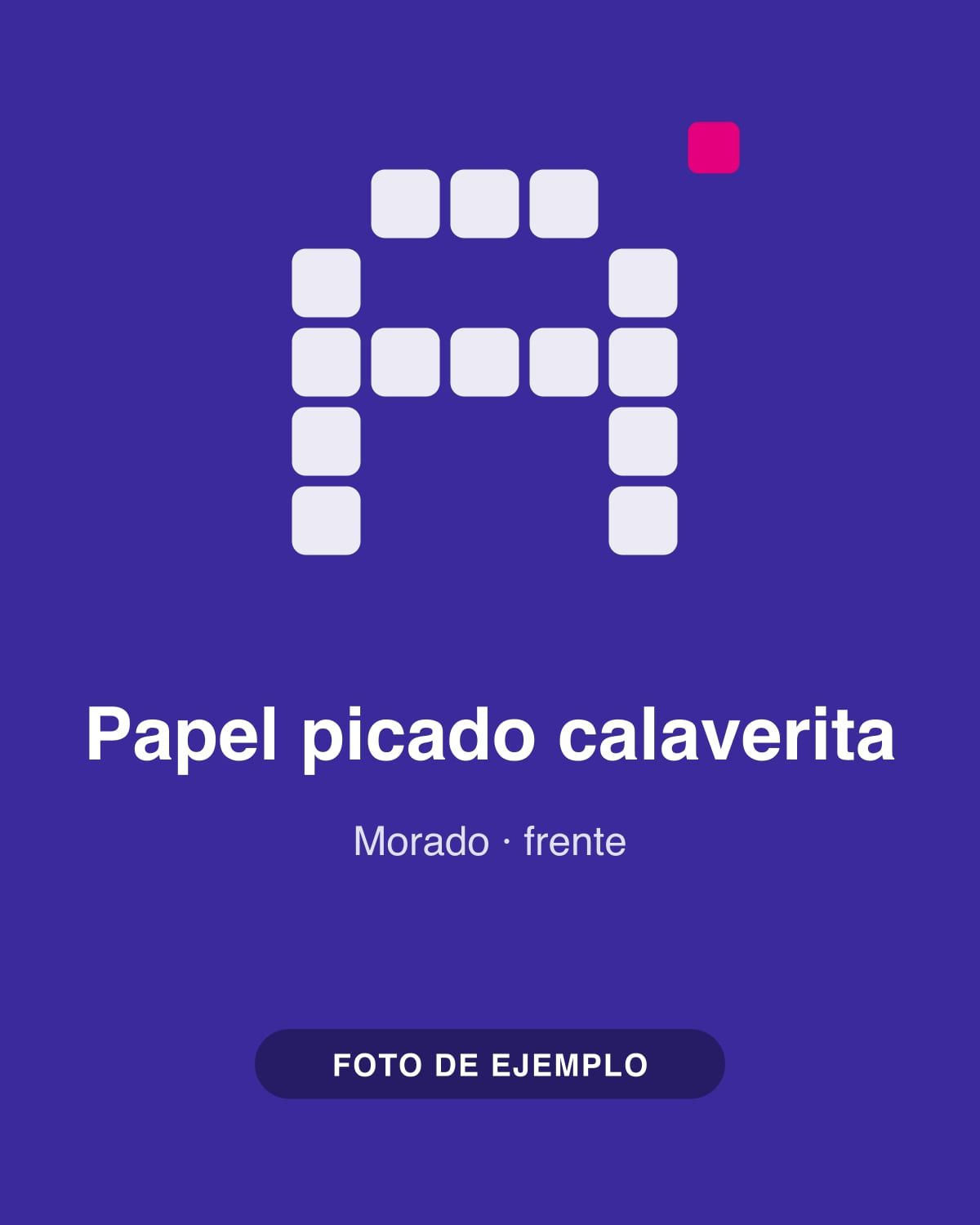 Aretes Papel picado calaverita, en color morado