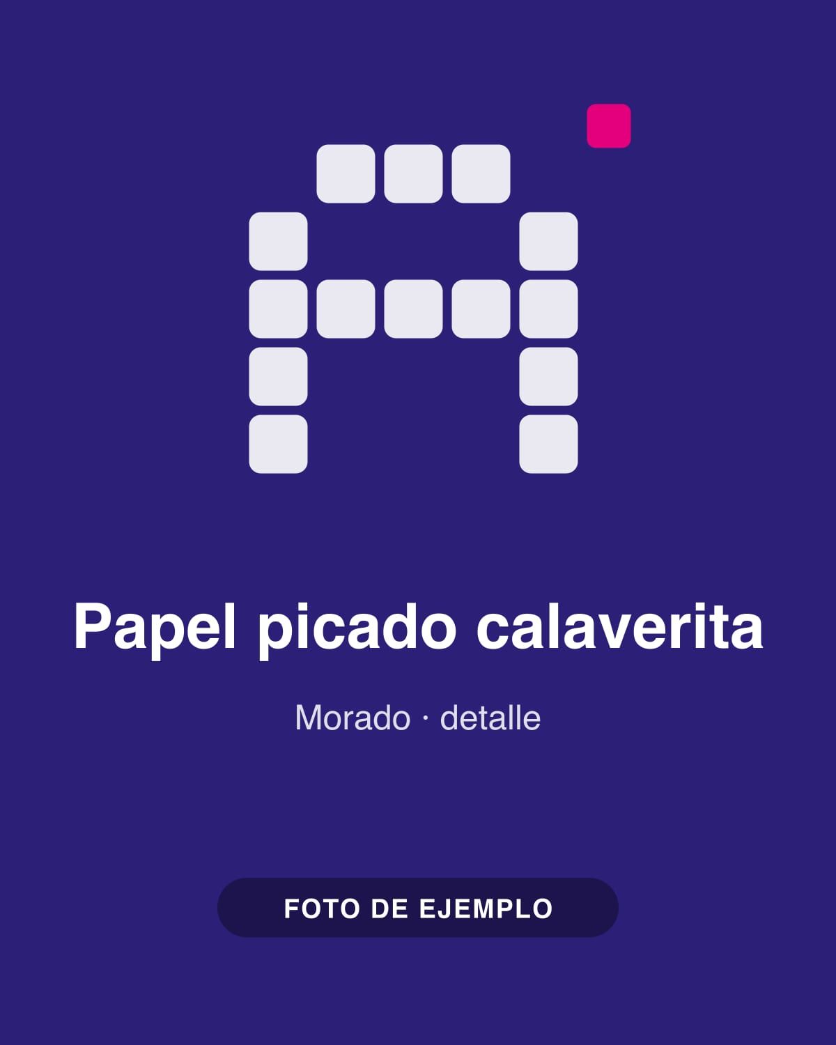 Aretes Papel picado calaverita, en color morado