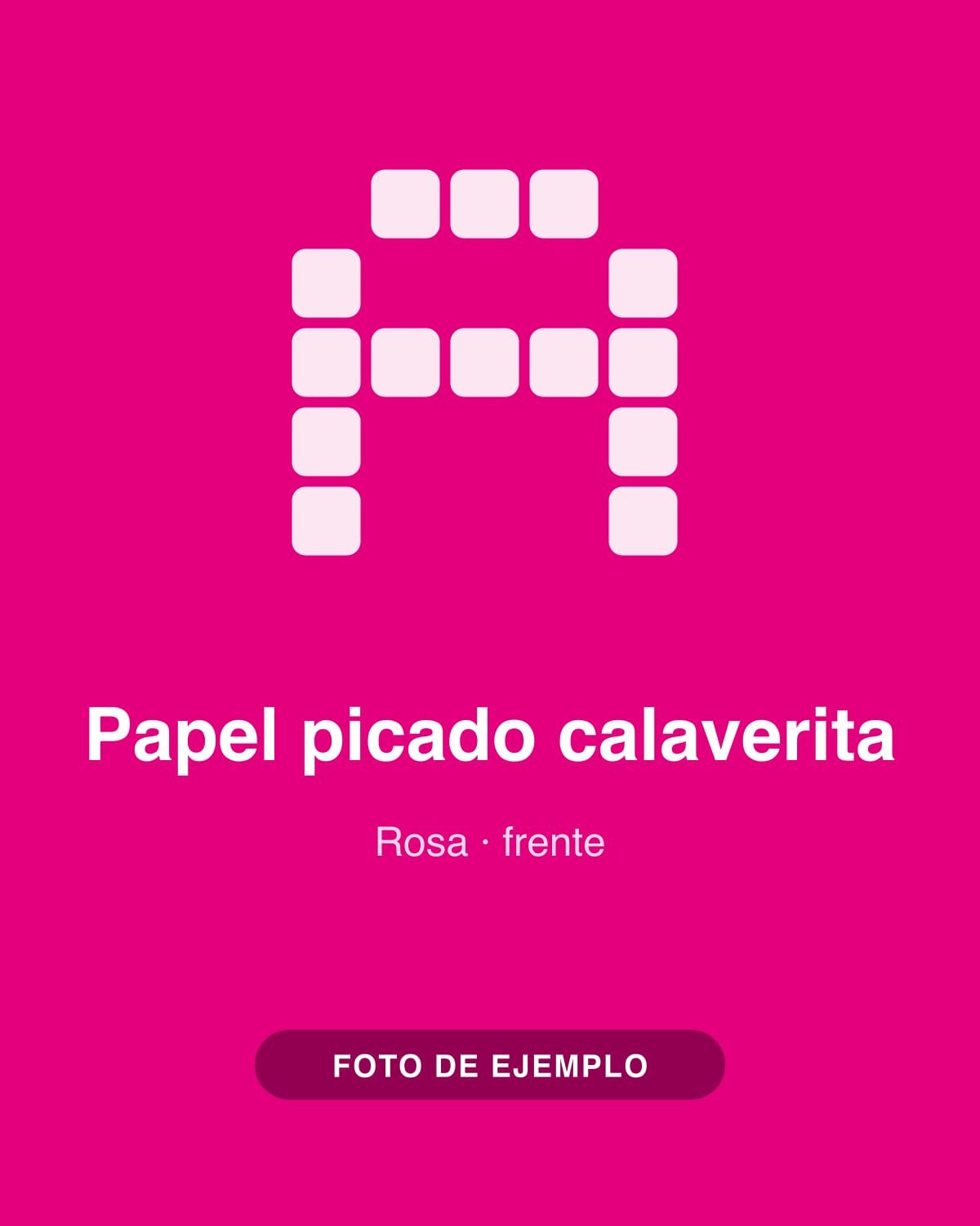 Aretes Papel picado calaverita, en color rosa mexicano