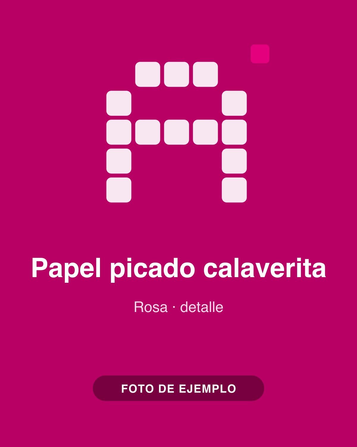 Aretes Papel picado calaverita, en color rosa mexicano